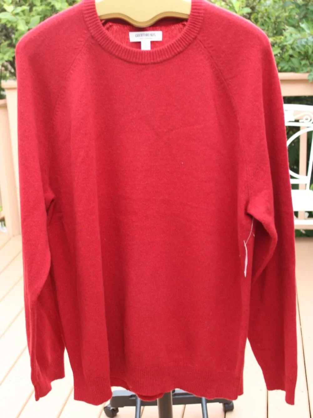 Goodthreads Men's XL Dark Red Tight Knit Pullover 100% Lam Wool Sweater